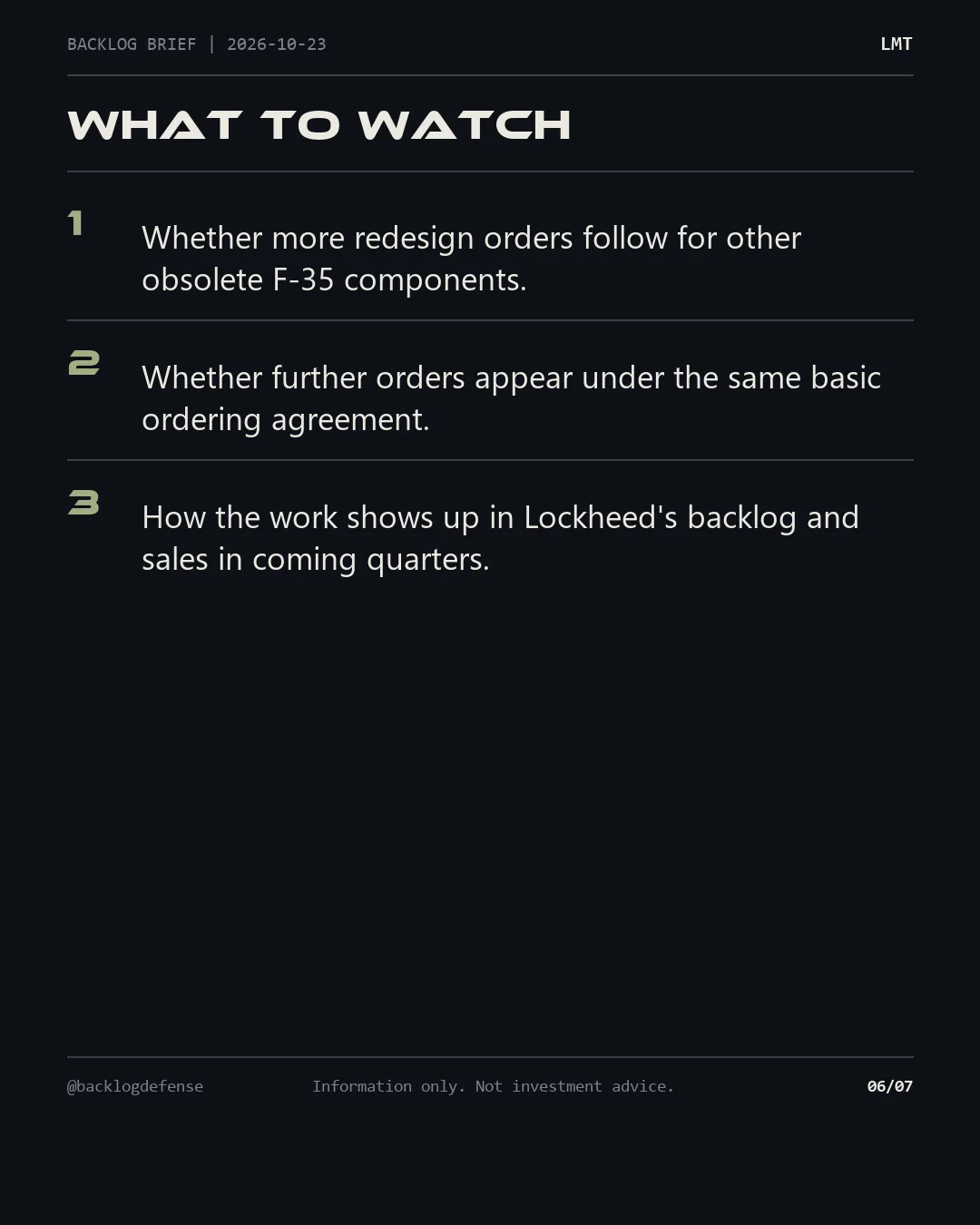 Slide 6 of 7: What to watch