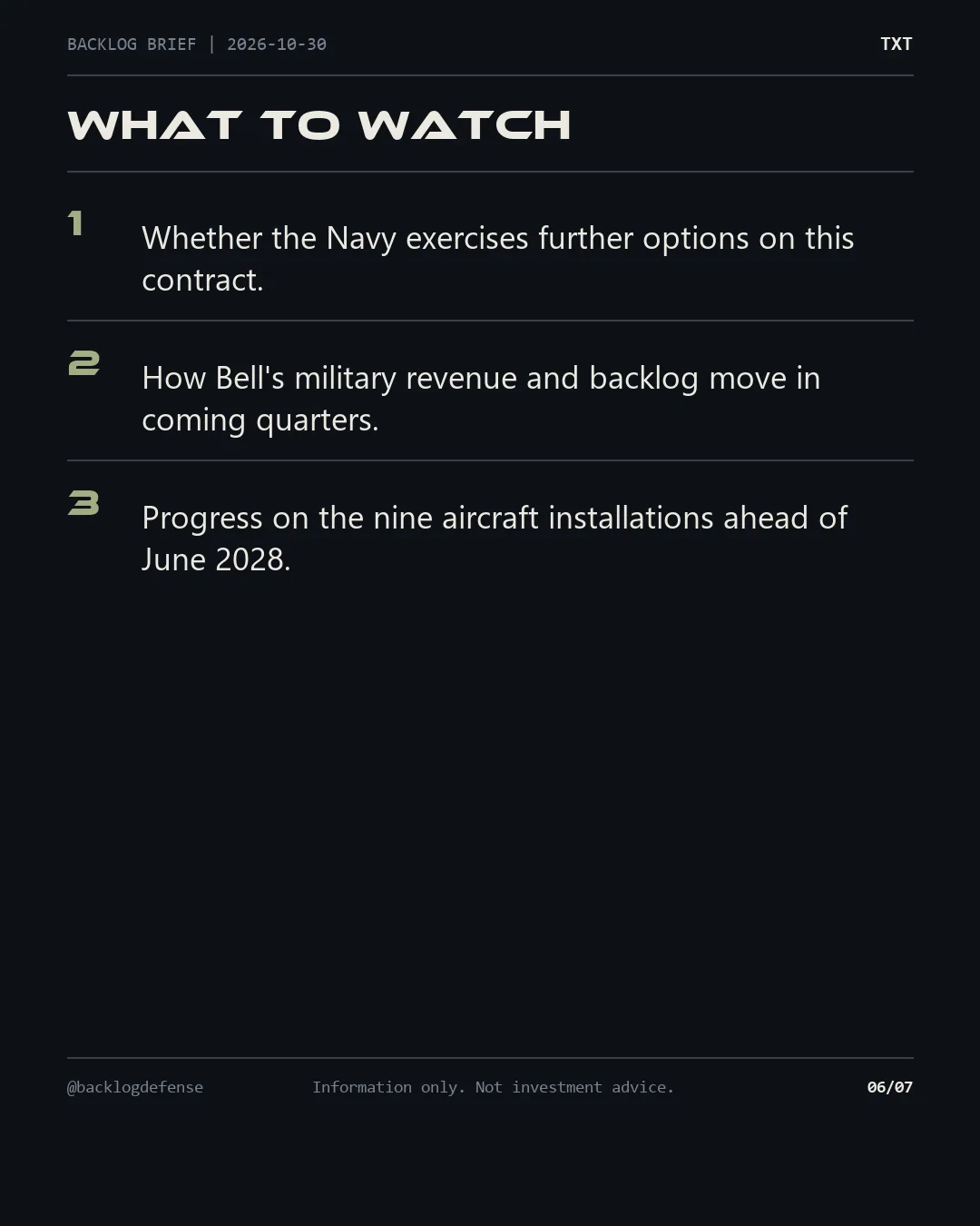 Slide 6 of 7: What to watch